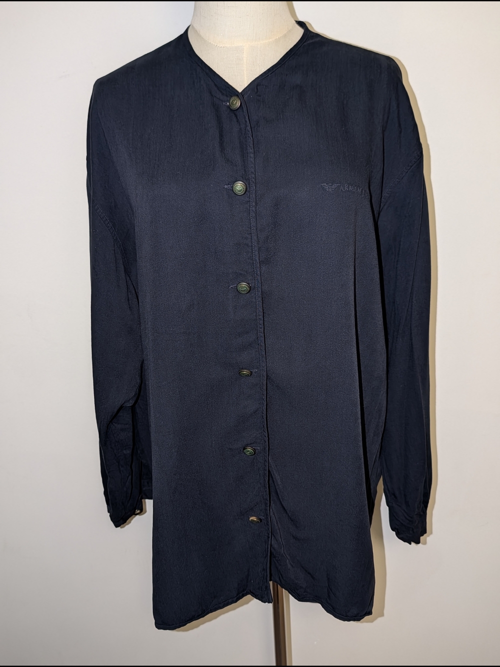 Authentic Vintage (1980s/90s) Armani  Jeans Collarless Oversized Button Down